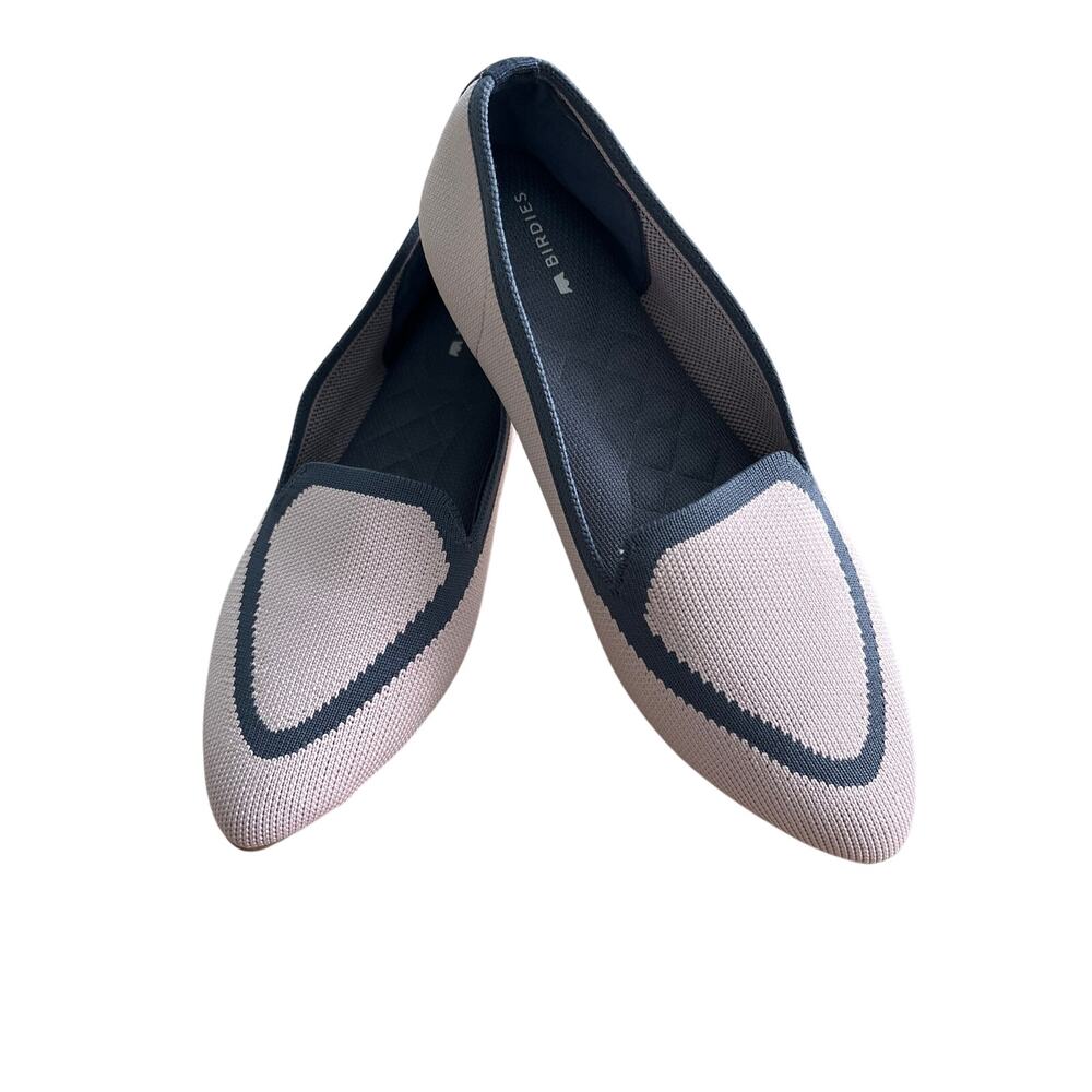 BIRDIES Blackbird Knit Loafers Pointed Toe Ballet Flats Preppy Pink 7